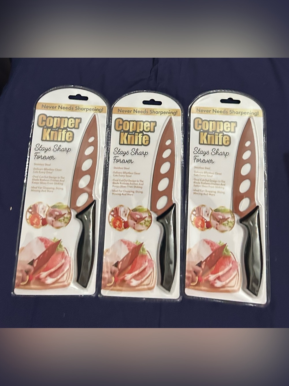 Copper Knife - Copper-Colored Kitchen Knife with Black Handle
